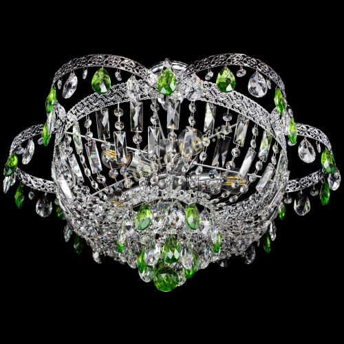 Люстра Камея Флора №5 с подвесом Зеленая в Симферополе Гусь Хрустальный