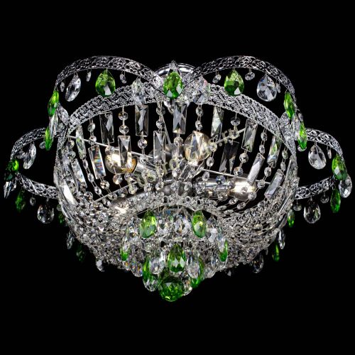 Люстра Камея Флора №5 с подвесом Зеленая в Симферополе Гусь Хрустальный