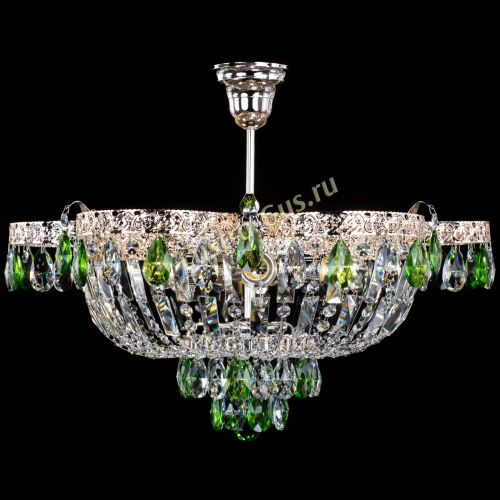 Люстра Камея Флора №5 с подвесом Зеленая в Симферополе Гусь Хрустальный