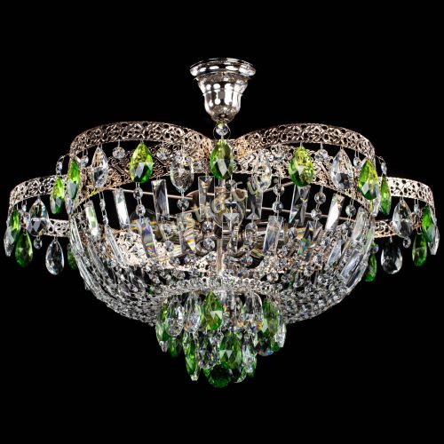 Люстра Камея Флора №5 с подвесом Зеленая в Симферополе Гусь Хрустальный