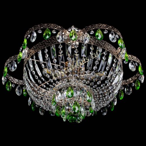 Люстра Камея Флора №5 с подвесом Зеленая в Симферополе Гусь Хрустальный