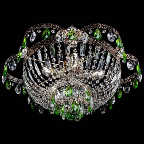 Люстра Камея Флора №5 с подвесом Зеленая в Симферополе Гусь Хрустальный