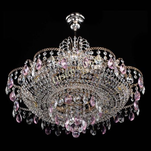 Люстра Камея журавлики №6 розовая в Симферополе Гусь Хрустальный