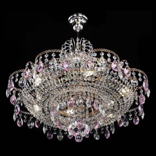 Люстра Камея журавлики №6 розовая в Симферополе Гусь Хрустальный