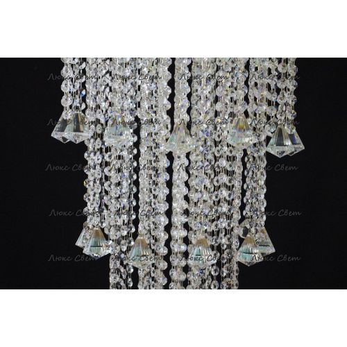 Люстра Капель 5 ламп конус 40 см длинная  в Симферополе Гусь Хрустальный