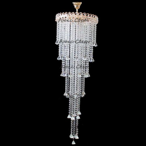 Люстра Капель 5 ламп конус 40 см длинная  в Симферополе Гусь Хрустальный