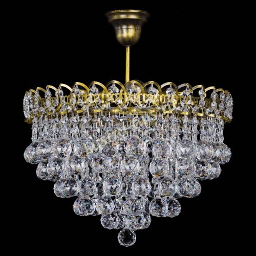 Люстра Капель Пирамида Шар 40 с подвесом под бронзу в Симферополе Гусь Хрустальный