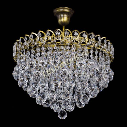 Люстра Капель Пирамида Шар 40 с подвесом под бронзу в Симферополе Гусь Хрустальный