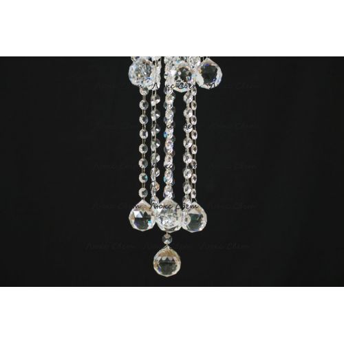 Люстра Капель 5 ламп шар 40 мм длинная в Симферополе Гусь Хрустальный