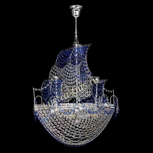Люстра Каравелла №1 синяя в Симферополе Гусь Хрустальный