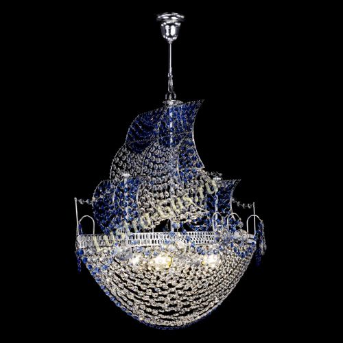 Люстра Каравелла №1 синяя в Симферополе Гусь Хрустальный