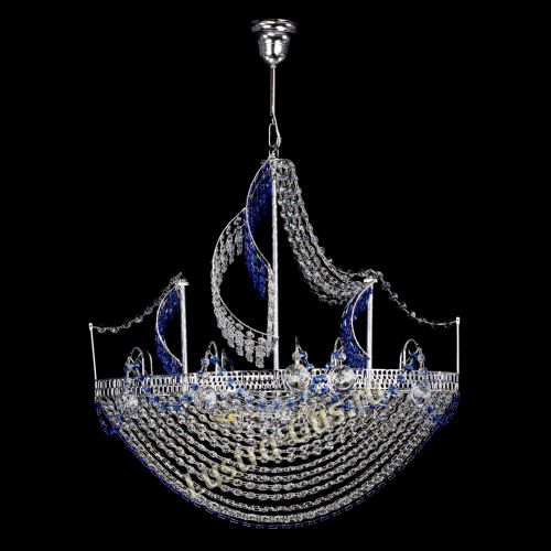 Люстра Каравелла №1 синяя в Симферополе Гусь Хрустальный