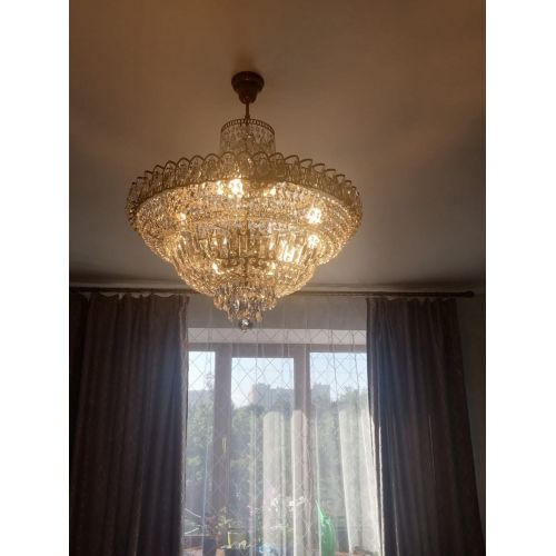 Люстра Хрустальный Каскад №8 с подвесом под бронзу в Симферополе Гусь Хрустальный