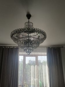 Люстра Хрустальный Каскад №8 с подвесом под бронзу в Симферополе отзыв и фото покупателя
