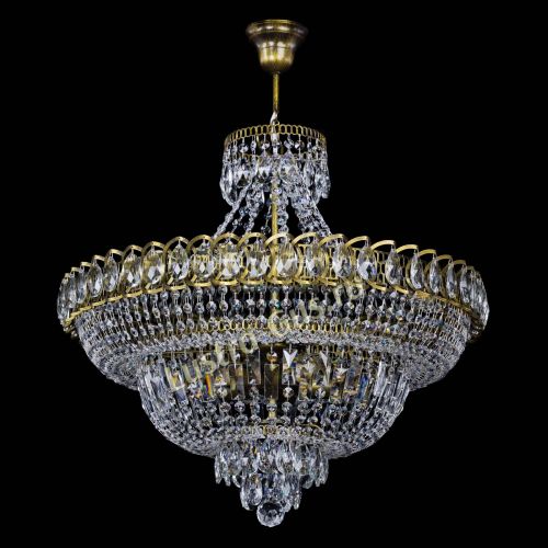 Люстра Хрустальный Каскад №8 с подвесом под бронзу в Симферополе Гусь Хрустальный