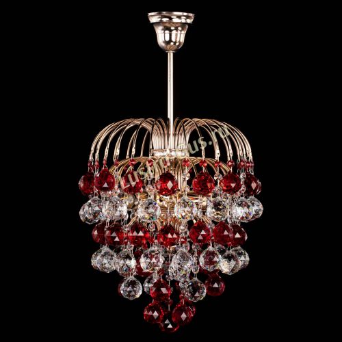 Люстра Хрустальные брызги шар 40 мм красная в Симферополе Гусь Хрустальный