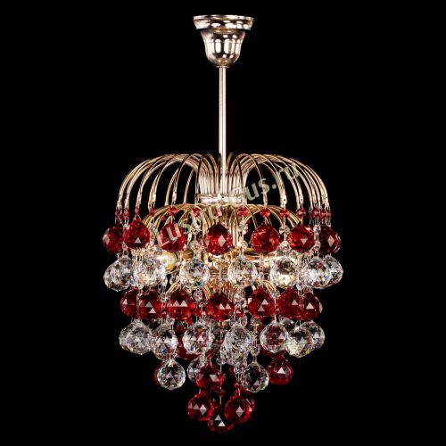 Люстра Хрустальные брызги шар 40 мм красная в Симферополе Гусь Хрустальный