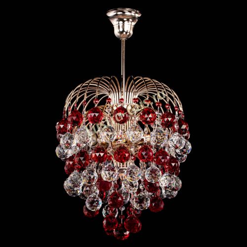 Люстра Хрустальные брызги шар 40 мм красная в Симферополе Гусь Хрустальный