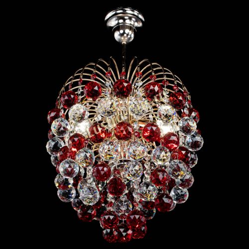 Люстра Хрустальные брызги шар 40 мм красная в Симферополе Гусь Хрустальный