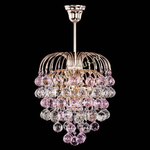 Люстра Хрустальные брызги шар 40 мм розовая в Симферополе Гусь Хрустальный