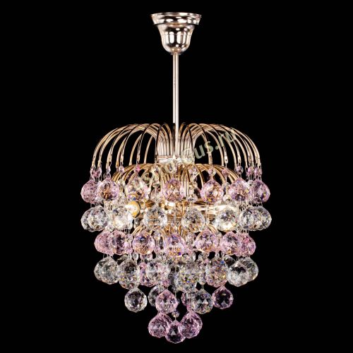 Люстра Хрустальные брызги шар 40 мм розовая в Симферополе Гусь Хрустальный