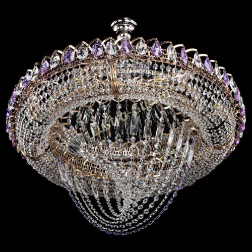 Люстра Кольцо Классика Веер №8 фиолетовая в Симферополе Гусь Хрустальный