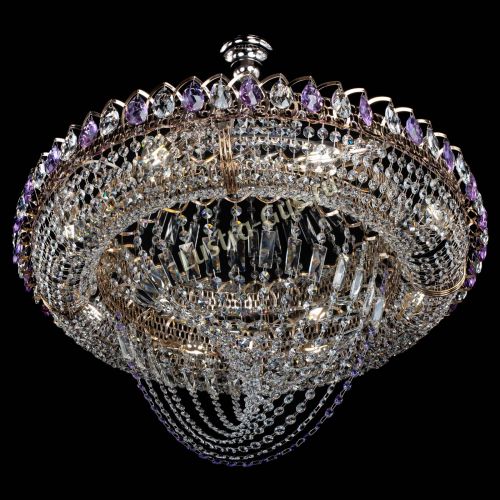Люстра Кольцо Классика Веер №8 фиолетовая в Симферополе Гусь Хрустальный