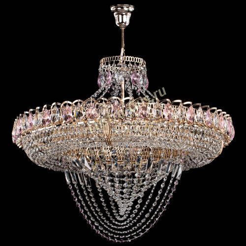 Люстра Кольцо Классика Веер №8 розовая в Симферополе Гусь Хрустальный