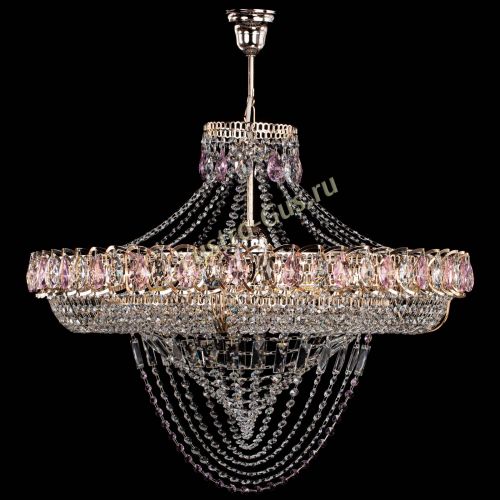 Люстра Кольцо Классика Веер №8 розовая в Симферополе Гусь Хрустальный