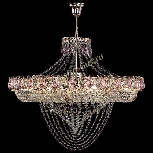 Люстра Кольцо Классика Веер №8 розовая в Симферополе Гусь Хрустальный