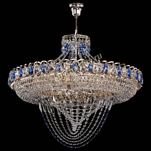 Люстра Кольцо Классика Веер №8 синяя в Симферополе Гусь Хрустальный