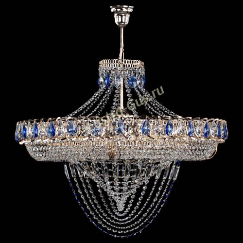 Люстра Кольцо Классика Веер №8 синяя в Симферополе Гусь Хрустальный