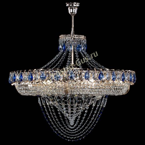 Люстра Кольцо Классика Веер №8 синяя в Симферополе Гусь Хрустальный