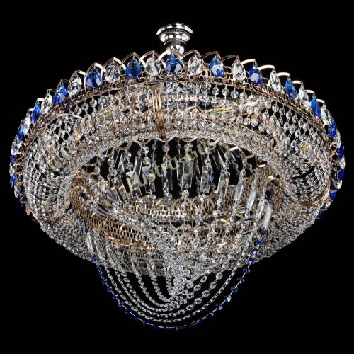 Люстра Кольцо Классика Веер №8 синяя в Симферополе Гусь Хрустальный