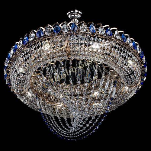 Люстра Кольцо Классика Веер №8 синяя в Симферополе Гусь Хрустальный