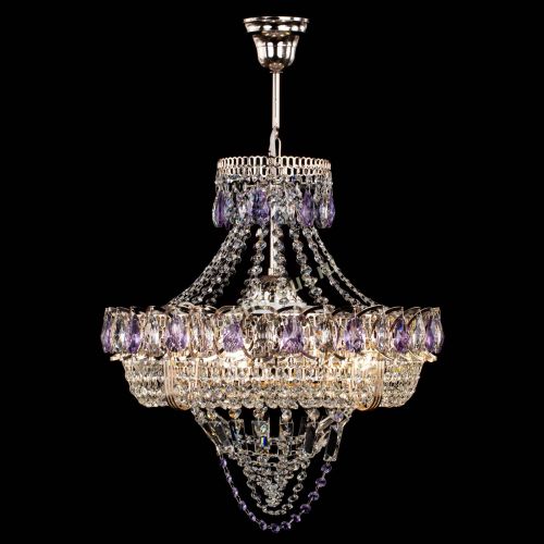 Люстра Кольцо Классика Веер фиолетовая в Симферополе Гусь Хрустальный