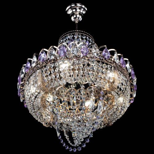 Люстра Кольцо Классика Веер фиолетовая в Симферополе Гусь Хрустальный