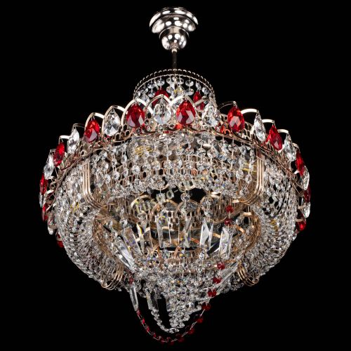 Люстра Кольцо Классика Веер красная в Симферополе Гусь Хрустальный