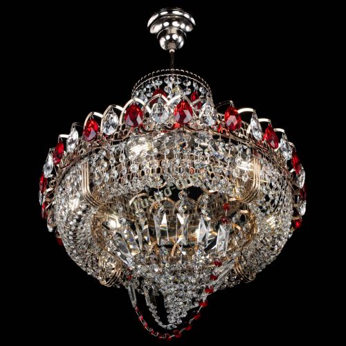 Люстра Кольцо Классика Веер красная в Симферополе Гусь Хрустальный