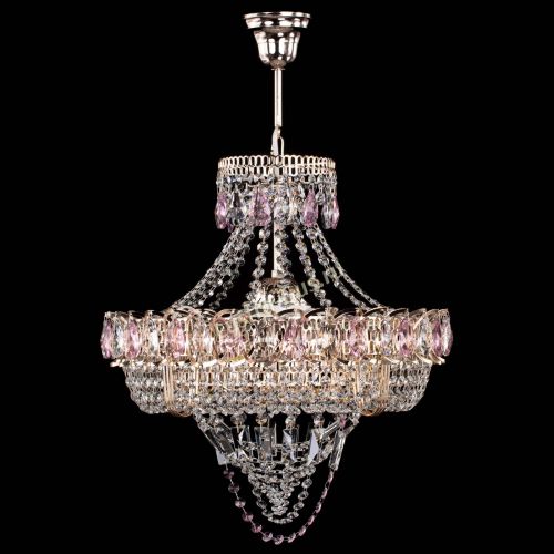 Люстра Кольцо Классика Веер розовая в Симферополе Гусь Хрустальный