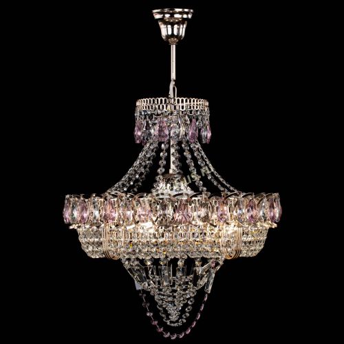 Люстра Кольцо Классика Веер розовая в Симферополе Гусь Хрустальный