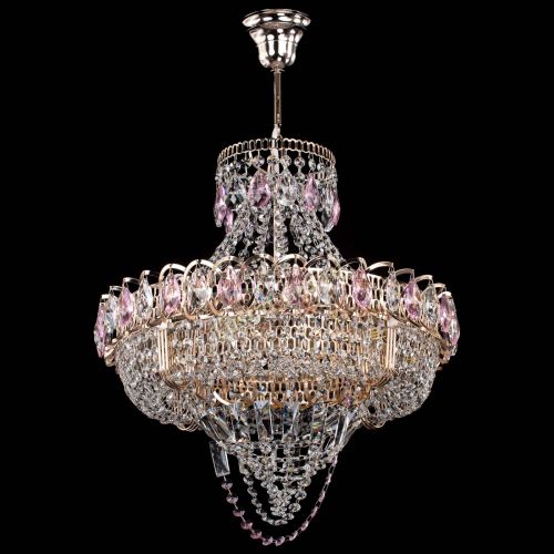 Люстра Кольцо Классика Веер розовая в Симферополе Гусь Хрустальный