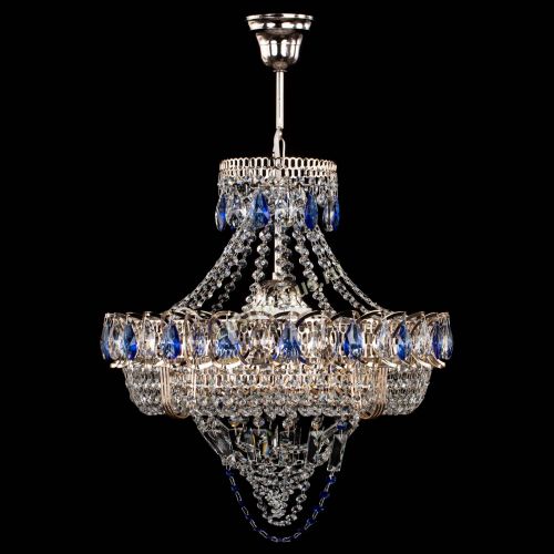 Люстра Кольцо Классика Веер синяя в Симферополе Гусь Хрустальный