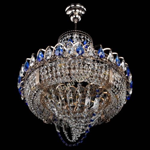 Люстра Кольцо Классика Веер синяя в Симферополе Гусь Хрустальный