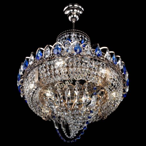 Люстра Кольцо Классика Веер синяя в Симферополе Гусь Хрустальный