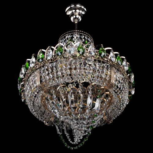 Люстра Кольцо Классика Веер зеленая в Симферополе Гусь Хрустальный
