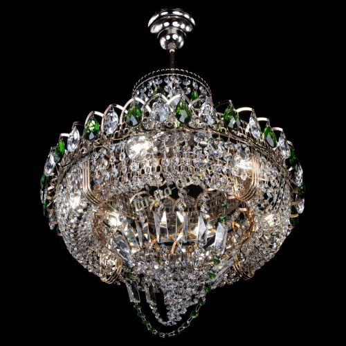 Люстра Кольцо Классика Веер зеленая в Симферополе Гусь Хрустальный