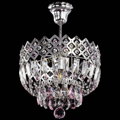 Люстра Корона №1 пластинка розовая в Симферополе Гусь Хрустальный