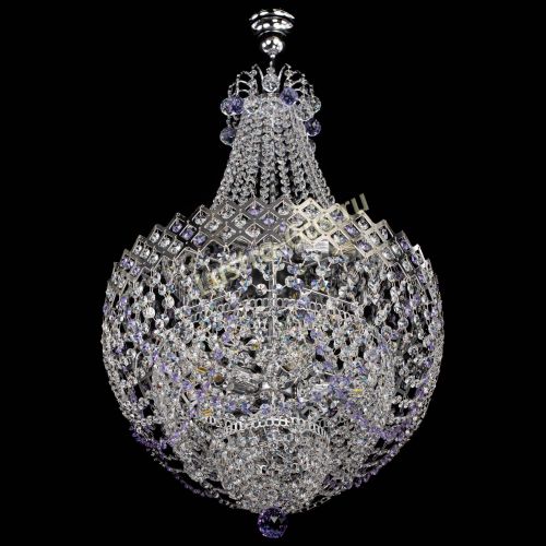 Люстра Корона №5 с подвесом Фиолетовая в Симферополе Гусь Хрустальный