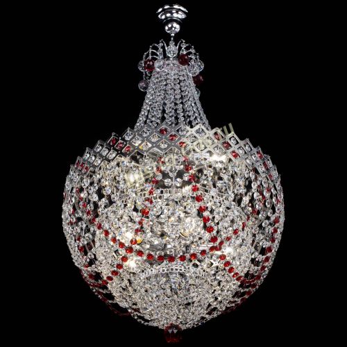 Люстра Корона №5 с подвесом Красная в Симферополе Гусь Хрустальный